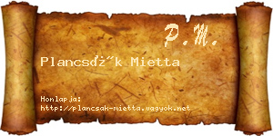 Plancsák Mietta névjegykártya